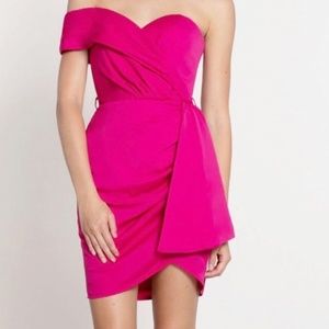 Hot Pink One Shoulder Mini Dress